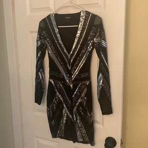Black sequince mini dress true to size